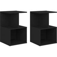 Berkfield Home Bedside Cabinets 2 pcs Black 35x35x55 cm Engineered Wood | Size: 35 x 35 x 55 cm