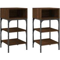 Berkfield Home Bedside Tables 2 pcs Brown Oak 35x34.5x70 cm Engineered Wood