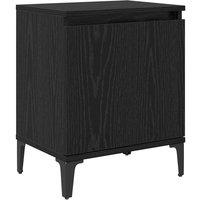 Berkfield Home Black Oak Nightstand Black oak Engineered wood 40 x 30 x 50 cm