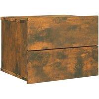 Berkfield Home Bedside Cabinets Smoked Oak 40x30x30 cm Engineered Wood in Brown | Size: 40 x 30 x 30 cm