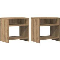 Berkfield Home Bedside Cabinets 2 pcs Aritisian Oak 40x30x40 cm Engineered Wood in Brown | Size: 40 x 30 x 40 cm