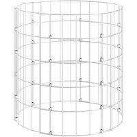 Berkfield Home Circular Gabion Pole Galvanised Steel 50x50 cm in Silver | Size: 50x50 cm
