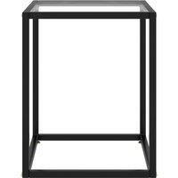 Berkfield Home Coffee Table Black with Tempered Glass 40x40x50 cm | Size: 40 x 40 x 50 cm