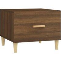 Berkfield Home Coffee Table Brown Oak 50x50x40 cm Engineered Wood | Size: 50 x 50 x 40 cm