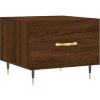 Berkfield Home Coffee Table Brown Oak 50x50x40 cm Engineered Wood | Size: 50 x 50 x 40 cm