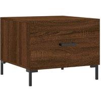 Berkfield Home Coffee Table Brown Oak 50x50x40 cm Engineered Wood | Size: 50 x 50 x 40 cm