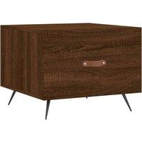 Berkfield Home Coffee Table Brown Oak 50x50x40 cm Engineered Wood | Size: 50 x 50 x 40 cm