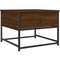 Berkfield Home Coffee Table Brown Oak 51x51x40 cm Engineered Wood | Size: 51 x 51 x 40 cm