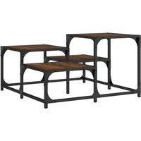 Berkfield Home Coffee Table Brown Oak 68x68x40 cm Engineered Wood | Size: 68 x 68 x 40 cm