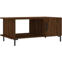 Berkfield Home Coffee Table Brown Oak 90x50x40 cm Engineered Wood | Size: 90 x 50 x 40 cm
