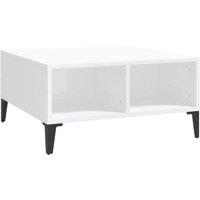 Berkfield Home Coffee Table High Gloss White 60x60x30 cm Engineered Wood | Size: 60 x 60 x 30 cm