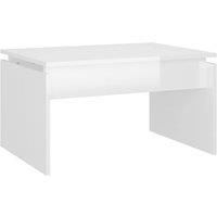 Berkfield Home Coffee Table High Gloss White 68x50x38 cm Engineered Wood | Size: 68 x 50 x 38 cm