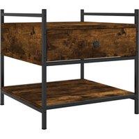 Berkfield Home Coffee Table Smoked Oak 50x50x50 cm Engineered Wood in Brown | Size: 50 x 50 x 50 cm