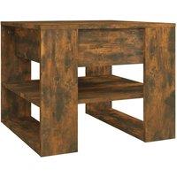 Berkfield Home Coffee Table Smoked Oak 55.5x55x45 cm Engineered Wood in Brown