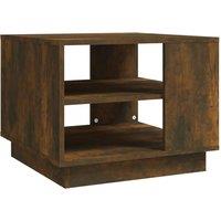 Berkfield Home Coffee Table Smoked Oak 55x55x43 cm Engineered Wood in Brown | Size: 55 x 55 x 43 cm