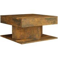 Berkfield Home Coffee Table Smoked Oak 57x57x30 cm Engineered Wood in Brown | Size: 57 x 57 x 30 cm