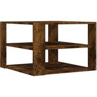 Berkfield Home Coffee Table Smoked Oak 59.5x59.5x40 cm Engineered Wood in Brown