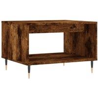 Berkfield Home Coffee Table Smoked Oak 60x50x40 cm Engineered Wood in Brown | Size: 60 x 50 x 40 cm