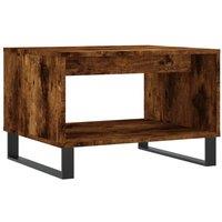Berkfield Home Coffee Table Smoked Oak 60x50x40 cm Engineered Wood in Brown | Size: 60 x 50 x 40 cm
