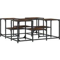 Berkfield Home Coffee Table Smoked Oak 91x91x40 cm Engineered Wood in Brown | Size: 91 x 91 x 40 cm