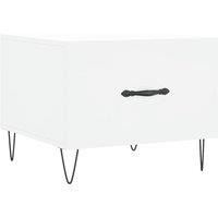 Berkfield Home Coffee Table White 50x50x40 cm Engineered Wood | Size: 50 x 50 x 40 cm