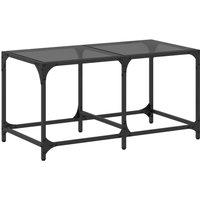 Berkfield Home Coffee Table with Black Glass Top 78.5x40x40 cm Steel