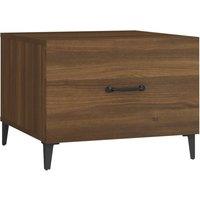 Berkfield Home Coffee Table with Metal Legs Brown Oak 50x50x40 cm | Size: 50 x 50 x 40 cm