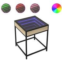 Berkfield Home Coffee Table with Infinity LED Sonoma Oak 40x40x51 cm in Brown | Size: 40 x 40 x 51 cm