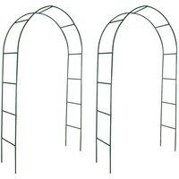 Berkfield Home Garden Arch 2 pcs Climbing Plants in Green