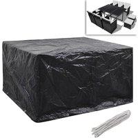 Berkfield Home Garden Furniture Covers 2pcs 6 Person Poly Rattan 172x113cm in Black | Size: 172x113 cm