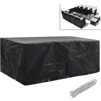 Berkfield Home Garden Furniture Covers 2pcs 8 Person Poly Rattan 229x113cm in Black | Size: 229x113 cm