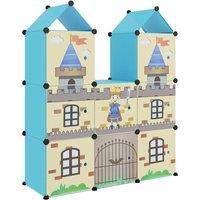 Berkfield Home Cube Storage Cabinet for Kids with 8 Cubes Blue PP