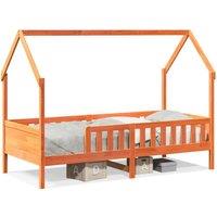 Berkfield Home Kids' House Bed Frame without Mattress Wax Brown 90x200 cm Pine