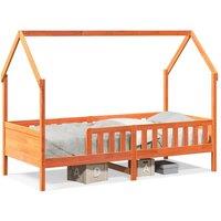 Berkfield Home Kids' House Bed Frame without Mattress Wax Brown 80x200 cm Pine
