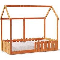 Berkfield Home Kids' House Bed Frame without Mattress Wax Brown 80x160 cm