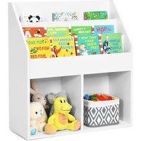 Costway Kids Bookshelf Toy Storage Cabinet Organizer Wooden Kids Bookcase in White