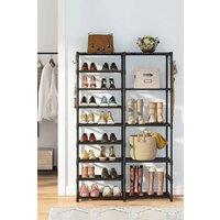 H&O Direct 9-Tier Large Shoe Rack in Black