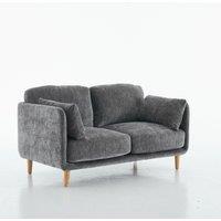 FURNITURE ONE Velvet Upholstered Loveseat, Luxury Modern 2 Seater Sofa in Grey