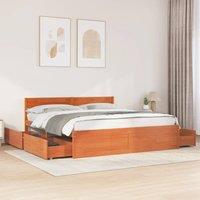 Berkfield Home Bed Frame without Mattress Wax Brown 200x200 cm Solid Wood Pine