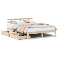 Berkfield Home Bed Frame with Drawers without Mattress 120x200 cm in Brown | Size: Small Double