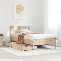 Berkfield Home Bed Frame without Mattress 75x190 cm Small Single Solid Wood Pine in Brown