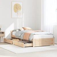 Berkfield Home Bed Frame without Mattress 75x190 cm Small Single Solid Wood Pine in Brown