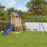Berkfield Home Outdoor Playset Solid Wood Pine in Brown