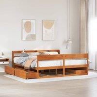 Berkfield Home Bed Frame without Mattress Wax Brown 200x200 cm Solid Wood Pine