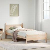 Berkfield Home Bed Frame without Mattress 90x200 cm Solid Wood Pine in Brown