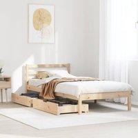 Berkfield Home Bed Frame without Mattress 90x190 cm Single Solid Wood Pine in Brown