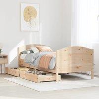 Berkfield Home Bed Frame without Mattress 75x190 cm Small Single Solid Wood Pine in Brown