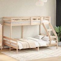 Berkfield Home Bunk Bed without Mattress 80x200/140x200 cm Solid Wood in Brown