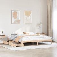 Berkfield Home Bed Frame with Drawers without Mattress 200x200 cm in Brown