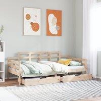 Berkfield Home Daybed with Drawers without Mattress 90x190 cm Single Solid Wood in Brown